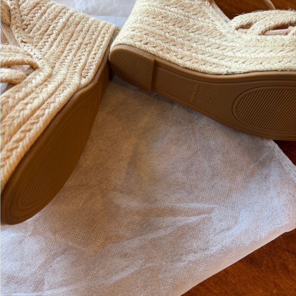 ZodyBoer Espadrille Wedge Sandals - Neutral Beige Ankle Strap - Picture 4 of 5